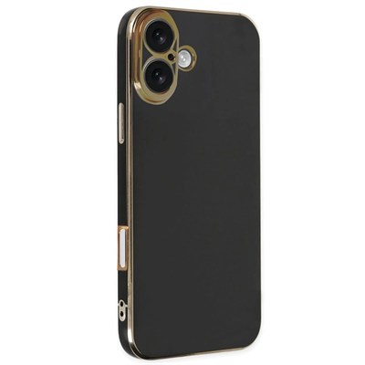 Mey İthalat®  iPhone 16 Kılıf Volet Silikon - Siyah