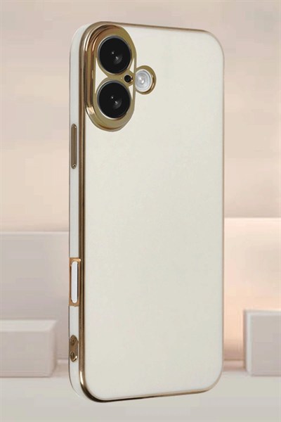 Mey İthalat®  iPhone 16 Kılıf Volet Silikon - Beyaz