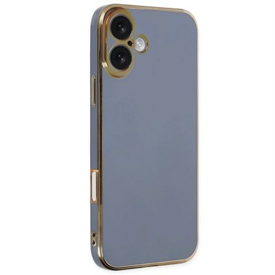 Mey İthalat®  iPhone 16 Kılıf Volet Silikon - Mavi