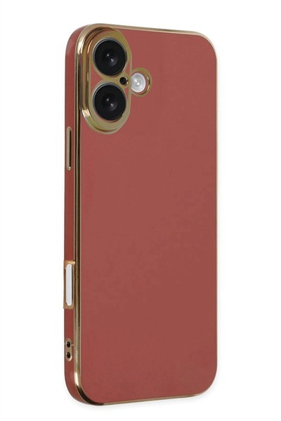 Mey İthalat®  iPhone 16 Kılıf Volet Silikon - Kırmızı