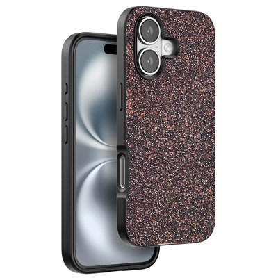 Mey İthalat®  iPhone 16 Plus Bright Simli Kapak - Derin Mor