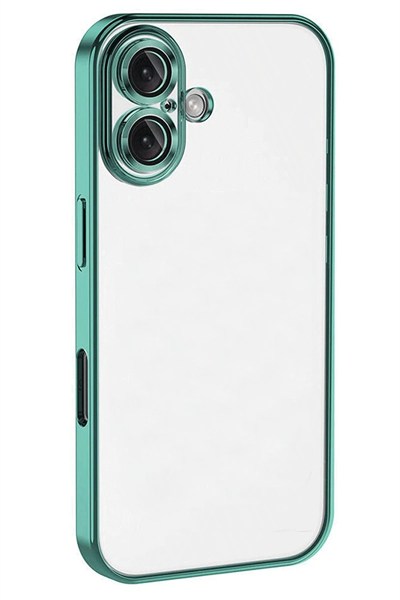 Mey İthalat®  iPhone 16 Plus Kılıf  Lensli Silikon - Turkuaz