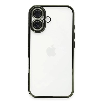 Mey İthalat®  iPhone 16 Plus Kılıf  Lensli Silikon - Yeşil