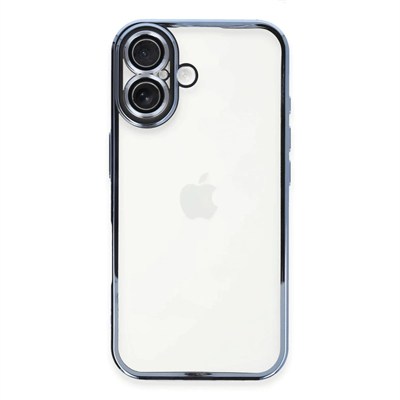 Mey İthalat®  iPhone 16 Plus Kılıf  Lensli Silikon - Açık Mavi