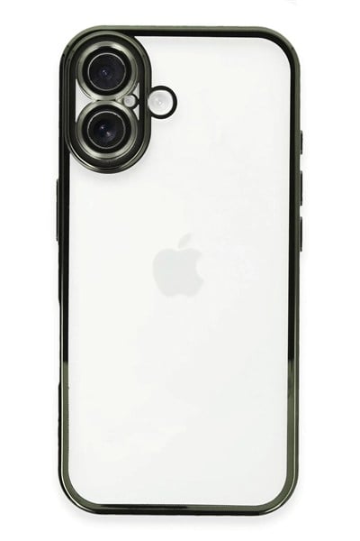 Mey İthalat®  iPhone 16 Plus Kılıf  Lensli Silikon - Yeşil