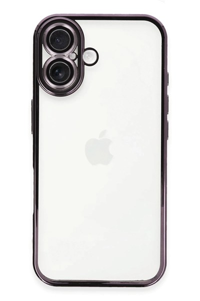 Mey İthalat®  iPhone 16 Plus Kılıf  Lensli Silikon - Mor