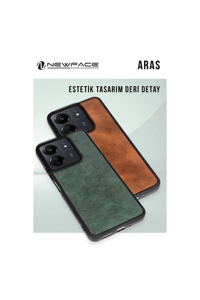 Mey İthalat®  iPhone 16 Plus Kılıf Aras Deri Kapak - Koyu Yeşil