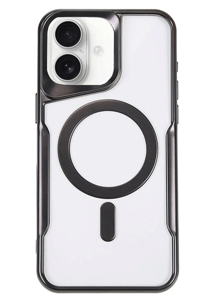 Mey İthalat®  iPhone 16 Plus Kılıf Boyi Magsafe Silikon Kapak - Siyah