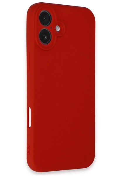 Mey İthalat®  iPhone 16 Plus Kılıf First Silikon - Kırmızı