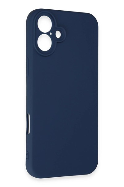 Mey İthalat®  iPhone 16 Plus Kılıf First Silikon - Lacivert