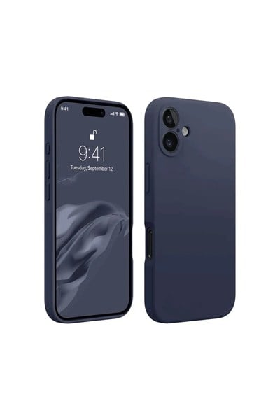 Mey İthalat®  iPhone 16 Plus Kılıf First Silikon - Lacivert
