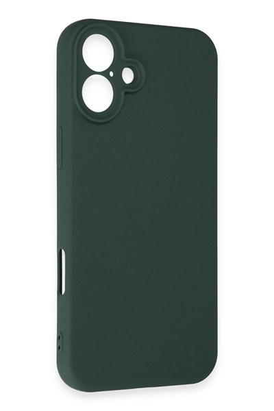 Mey İthalat®  iPhone 16 Plus Kılıf First Silikon - Koyu Yeşil
