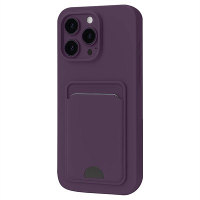 Mey İthalat®  iPhone 16 Plus Kılıf Kelvin Kartvizitli Silikon - Derin Mor