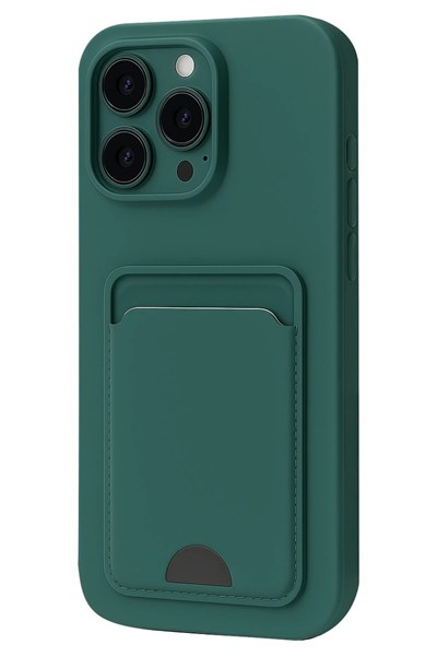 Mey İthalat®  iPhone 16 Plus Kılıf Kelvin Kartvizitli Silikon - Koyu Yeşil