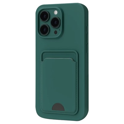 Mey İthalat®  iPhone 16 Plus Kılıf Kelvin Kartvizitli Silikon - Koyu Yeşil