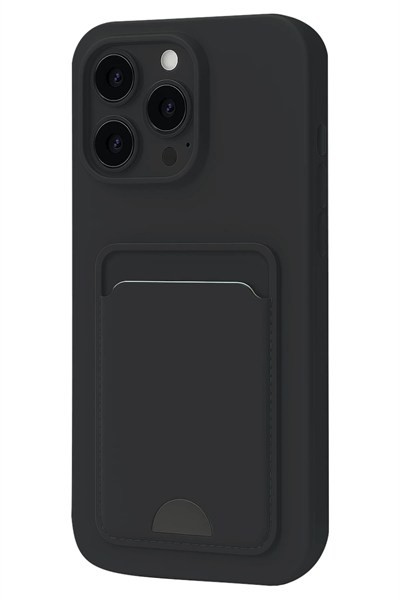 Mey İthalat®  iPhone 16 Plus Kılıf Kelvin Kartvizitli Silikon - Siyah