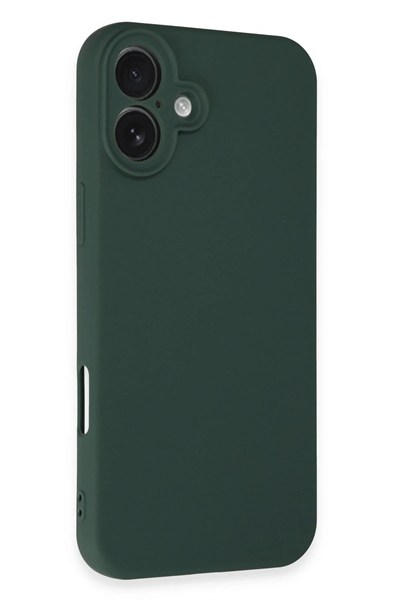 Mey İthalat®  iPhone 16 Plus Kılıf Nano içi Kadife Silikon - Koyu Yeşil