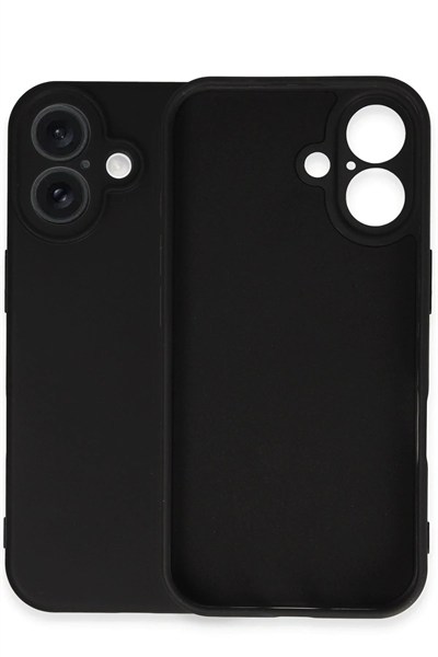 Mey İthalat®  iPhone 16 Plus Kılıf Nano içi Kadife Silikon - Siyah
