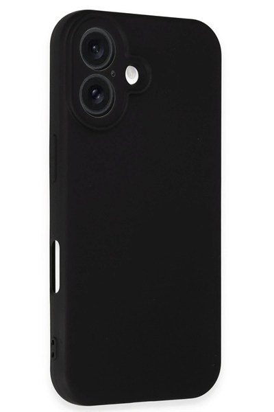 Mey İthalat®  iPhone 16 Plus Kılıf Nano içi Kadife Silikon - Siyah