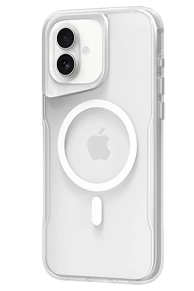 Mey İthalat®  iPhone 16 Plus Kılıf PC Poso Magsafe Kapak - Şeffaf
