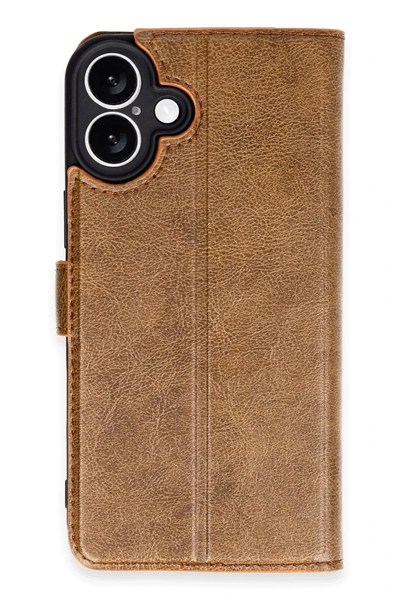 Mey İthalat®  iPhone 16 Plus Kılıf Trend S Plus Kapaklı Kılıf - Taba