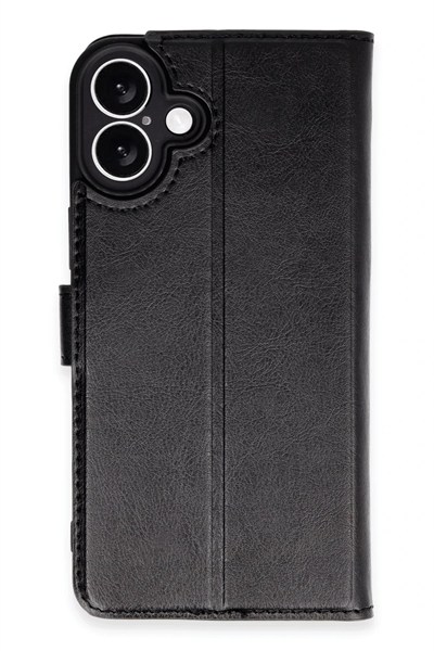 Mey İthalat®  iPhone 16 Plus Kılıf Trend S Plus Kapaklı Kılıf - Siyah