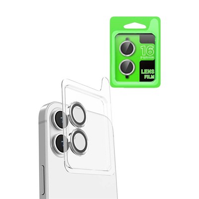 Mey İthalat®  iPhone 16 Plus Raze Metal Kamera Lens - Beyaz