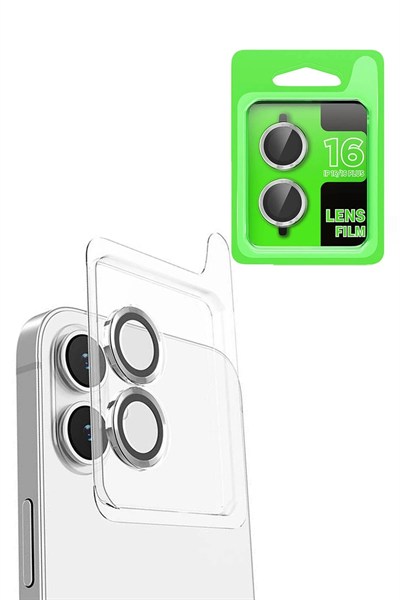 Mey İthalat®  iPhone 16 Plus Raze Metal Kamera Lens - Beyaz