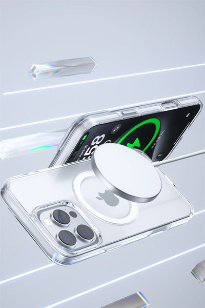 Mey İthalat®  iPhone 16 Pro Gleam PC Sert Magsafe Kılıf - Kahverengi