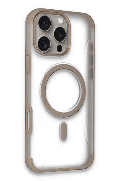Mey İthalat®  iPhone 16 Pro Hilton Magsafe Kapak - Gold