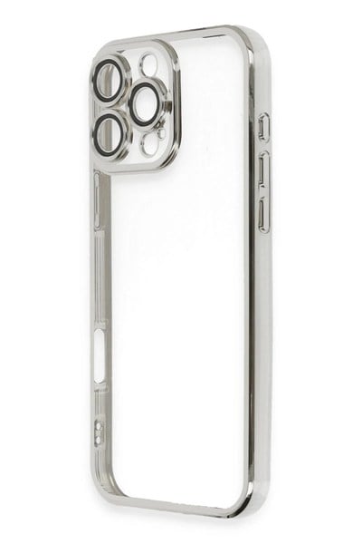 Mey İthalat®  iPhone 16 Pro Kılıf  Lensli Silikon - Gümüş