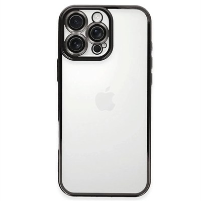 Mey İthalat®  iPhone 16 Pro Kılıf  Lensli Silikon - Siyah
