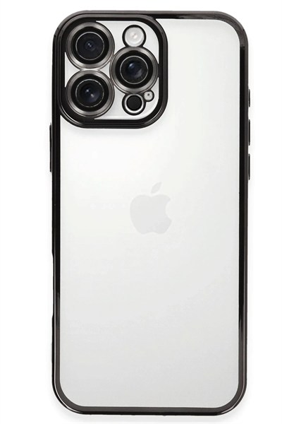 Mey İthalat®  iPhone 16 Pro Kılıf  Lensli Silikon - Siyah