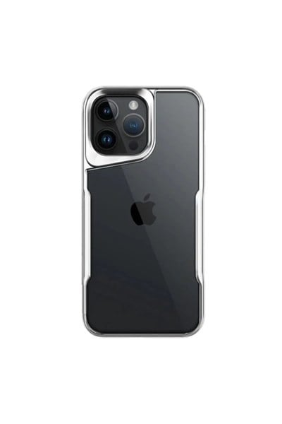 Mey İthalat®  iPhone 16 Pro Kılıf Boyi Silikon Kapak - Gümüş