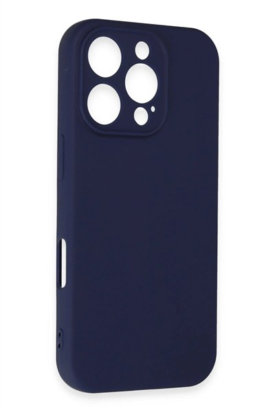 Mey İthalat®  iPhone 16 Pro Kılıf First Silikon - Lacivert