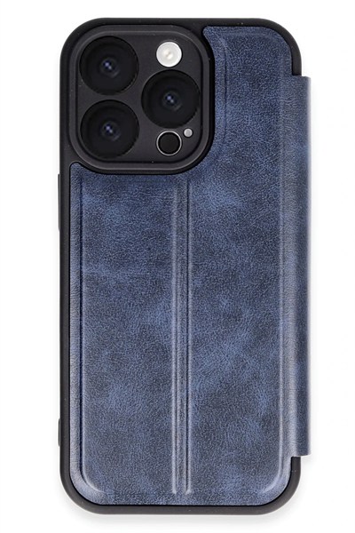 Mey İthalat®  iPhone 16 Pro Kılıf Flip Cover - Lacivert