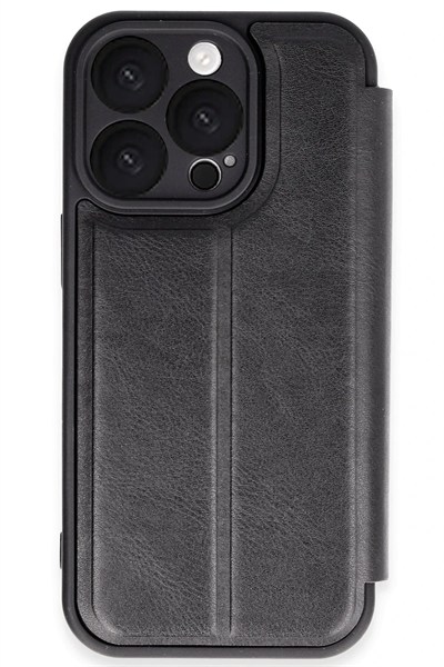 Mey İthalat®  iPhone 16 Pro Kılıf Flip Cover - Siyah