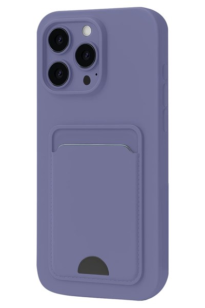 Mey İthalat®  iPhone 16 Pro Kılıf Kelvin Kartvizitli Silikon - Lila