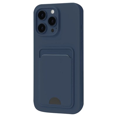 Mey İthalat®  iPhone 16 Pro Kılıf Kelvin Kartvizitli Silikon - Lacivert
