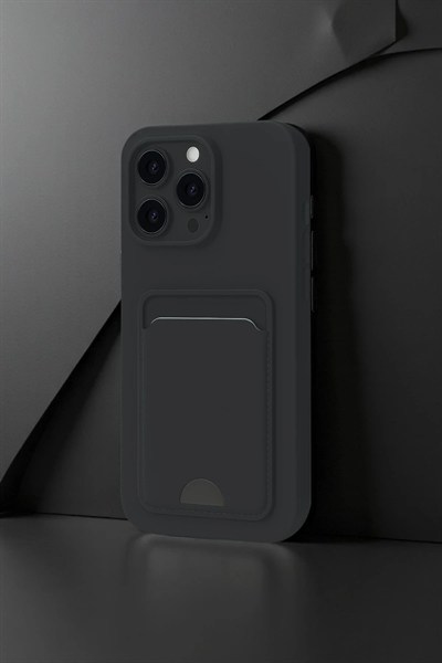 Mey İthalat®  iPhone 16 Pro Kılıf Kelvin Kartvizitli Silikon - Lila