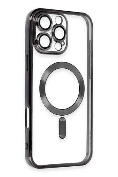 Mey İthalat®  iPhone 16 Pro Kılıf Kross Magneticsafe Kapak - Siyah
