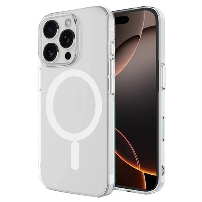 Mey İthalat®  iPhone 16 Pro Kılıf Magneticsafe Şeffaf Silikon - Şeffaf