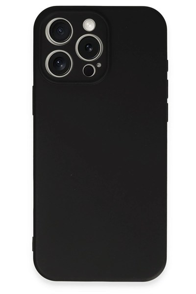 Mey İthalat®  iPhone 16 Pro Kılıf Nano içi Kadife Silikon - Siyah
