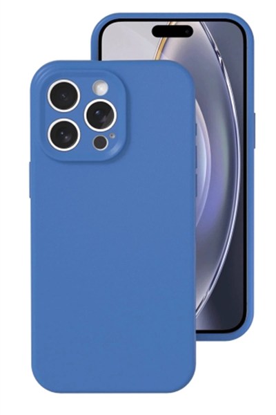 Mey İthalat®  iPhone 16 Pro Kılıf Nano içi Kadife Silikon - Mavi