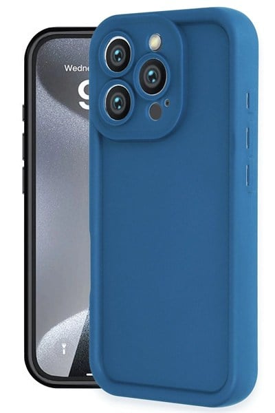 Mey İthalat®  iPhone 16 Pro Kılıf Viera Silikon - Mavi