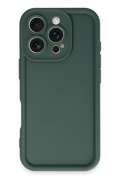 Mey İthalat®  iPhone 16 Pro Kılıf Viera Silikon - Koyu Yeşil