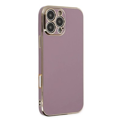 Mey İthalat®  iPhone 16 Pro Kılıf Volet Silikon - Mor