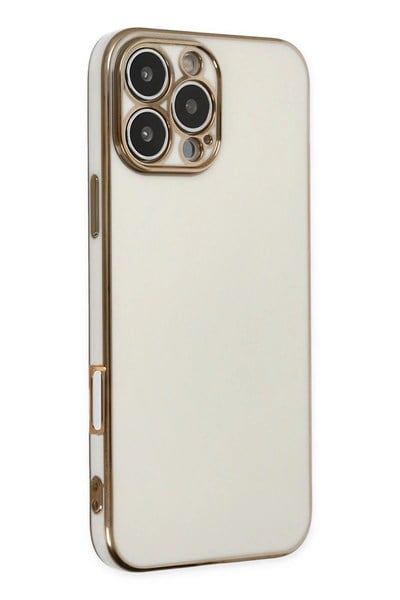 Mey İthalat®  iPhone 16 Pro Kılıf Volet Silikon - Beyaz