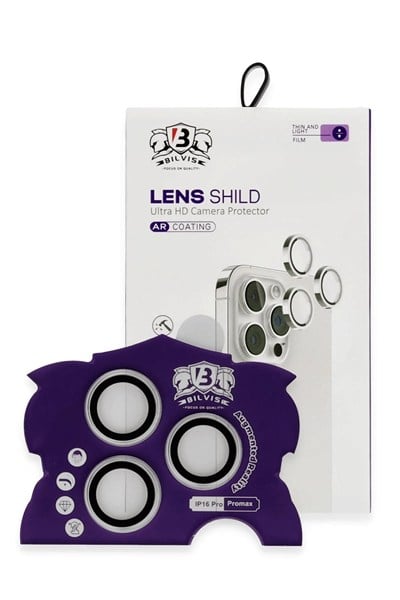 Mey İthalat®  iPhone 16 Pro Max Bilvis Titan Kamera Lens - Gümüş