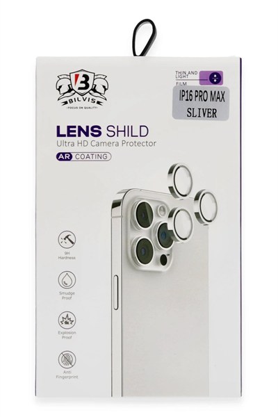 Mey İthalat®  iPhone 16 Pro Max Bilvis Titan Kamera Lens - Titan Gri